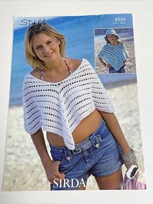 Sirdar Poncho Size 4 Year to Adult Knitting Pattern 8516 - Image 1 of 4