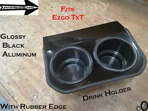 Ezgo TxT Golf Cart Glossy Black Coated Aluminum 2 Jumbo Cup Drink Holder - Bild 1 von 4
