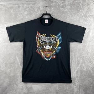 Open Road Freedom Of Choice Tee Shirt Black Size Large Vintage Jerzees 1990 - Picture 1 of 10