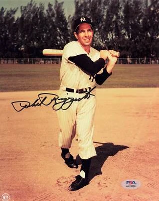 Foto autógrafa firmada por Phil Rizzuto Yankees 8x10 automática PSA/DNA AN13205 Foto 1 de 2