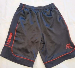 Kid's XL And1 Basketball Shorts Black Red X-Large measured LOOK - Picture 1 of 5