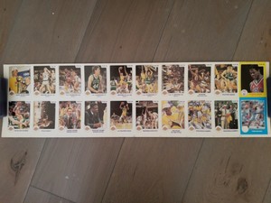 1986 Star LAKERS CHAMPS SET UNCUT SHEET (RONALD REAGAN, EWING RC, SEAVER PROMO)!