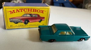 Vintage Matchbox Lesney #31 Blue Lincoln Continental in Original Box 1962 - Picture 1 of 9