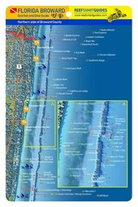 Broward County Florida Dive & Recreation Map Waterproof Card - Imagen 1 de 2