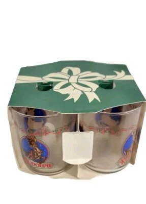 Винтажные рождественские очки Libbey Rudolph The Red Nose Reindeer Glasses Montgomery Ward (4) - Изображение 1 из 4