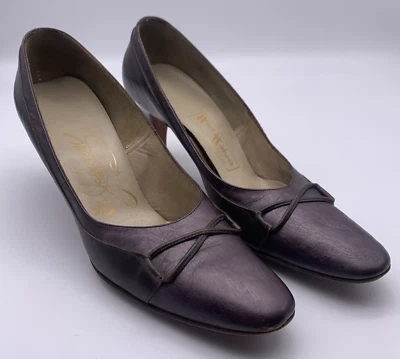 Vintage Brown Leather Johansen Pumps Heels Sz 10AAA Heels PLEASE READ - Image 1 of 4