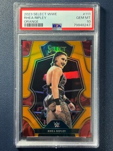 2023 Select WWE Rhea Ripley Orange PSA 10