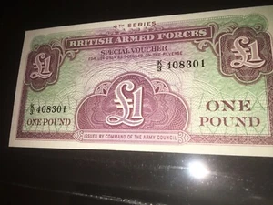 BRITISH ARM FORCES 1 POUND NOTE 4TH SERIES UNC - Picture 1 of 8
