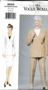 Vogue 9826; ©1998 Misses/Petite Jacket, Skirt, & Pants, Size 8-10-12, FF - Picture 1 of 2