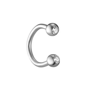 2pcs Crystal Horseshoe Helix Tragus Lip Nose Ring Surgical Steel Piercing 6-14mm - Picture 1 of 17