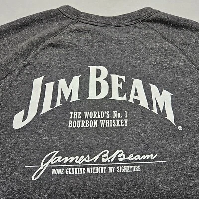 Sudadera Jim Beam Whisky Adulto Grande Gris Carbón Pullover Spellout Bartendr Foto 1 de 4