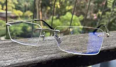 Чистый титан очки новый мужчин без оправы очки серебряные очки бизнес очки - Изображение 1 из 4