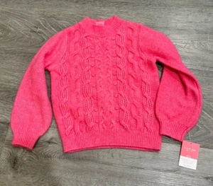 Issac Mizrahi Girls Cable Knit Sweater NWT Hot Pink 4T - Picture 1 of 4