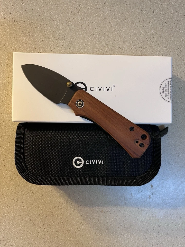 Civivi Cuibourtia Wood Baby Banter Linerlock Folding Pocket Knife Nitro v Steel - Image 1 of 4