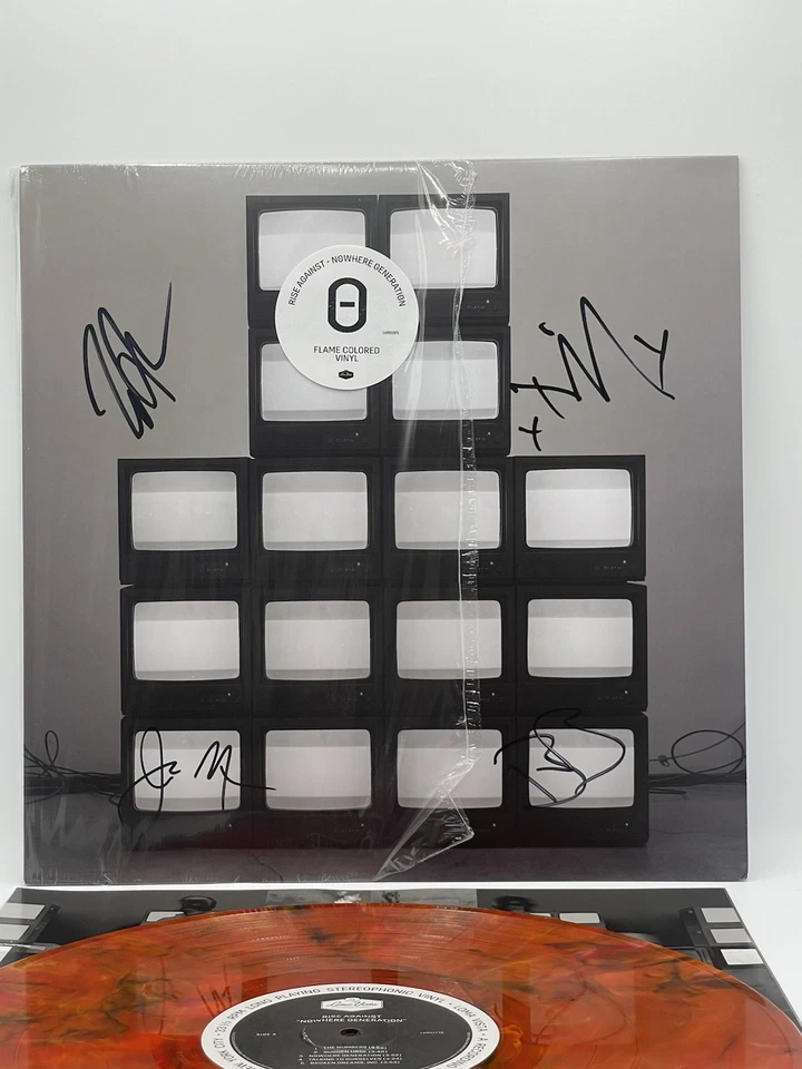 Rise Against Nowhere Generation Indie Flame Vinyl in Hand
