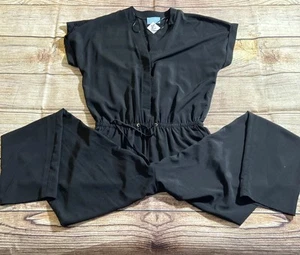 CeCe Womens Size S Short Sleeve V Neck Black Jumpsuit Romper NWT - Picture 1 of 6