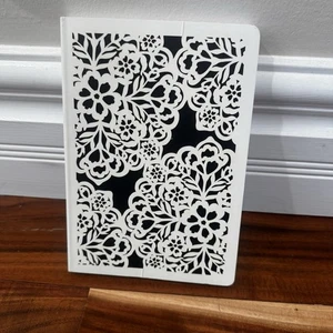 PUNCH STUDIO JOURNAL DIARY NOTEPAD 50458 LINED PAPER 192 DIE CUT BLACK WHITE NEW - Picture 1 of 3