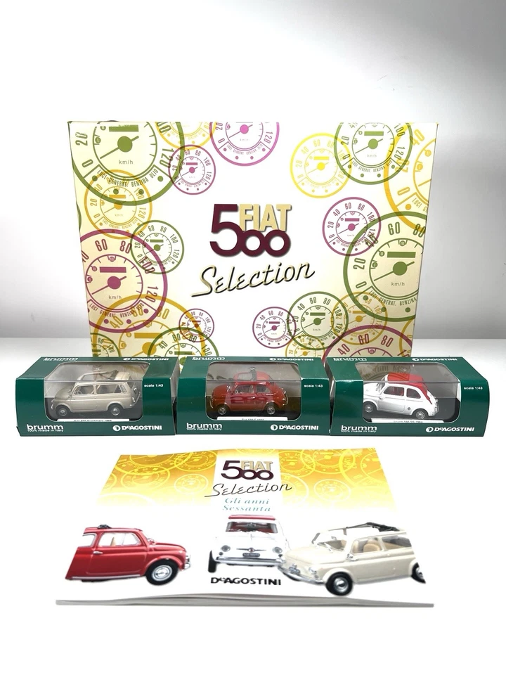 FIAT 500 Selection Brumm - 3 Modelli 1:43 - Box Edizione Speciale DeAgostini - Immagine 1 di 4