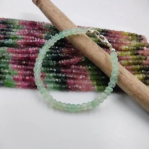 Crisoprasa verde claro 3-4mm Rondelle piedras preciosas hecho a mano... - Imagen 1 de 8