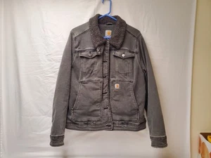 Carhartt Girls Jacket Weathered Black Sherpa Lined Neck ClosureSize XL 16-18 - Picture 1 of 4