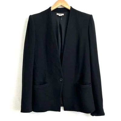 Helmut Lang Jacket Women Small Tuxedo Blazer Lined Pockets Shoulder Pads Black - Image 1 of 4
