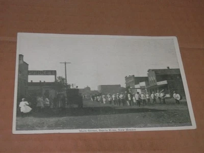 SANTA ROSA NM - 1907-1915 ERA POSTCARD - MAIN STREET - BAND in PARADE - Image 1 of 2