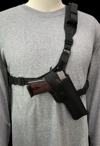 For ANY 5" 1911, Right Hand CHEST Holster with Extra Magazine Holder - Picture 1 of 6