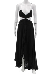 The Jetset Diaries, Women Black V-Neck Sleeveless Maxi Slip Dress Size XS - Picture 1 of 8
