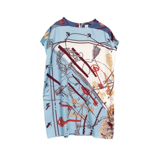 HERMÈS Abito HERMES LES CLES *86 7603 seta blu multicolore #36 usato