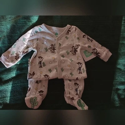 Новый с Ярлыками ковбой деревянный принт цельный | 3-6 месяцев | застежка-кнопка - Изображение 1 из 4