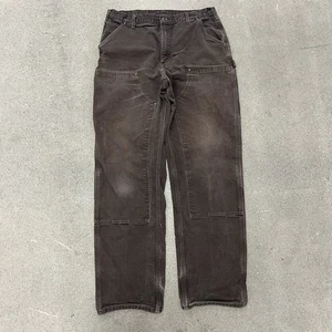 Carhartt Dungaree Fit Double Knee Pants Size 36x36 Dark Brown - Picture 1 of 7