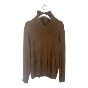 J.Crew Large Brown Quarter-Button Pullover Sweater - Picture 1 of 3