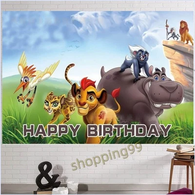 Grassland Animal Lion King Backdrop Banner Kids Birthday Party Photo Background - Image 1 of 4