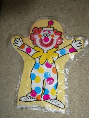 Vintage 1969 Clown Character Plastic Hand Puppet Premium 8" Tall - Image 1 of 2