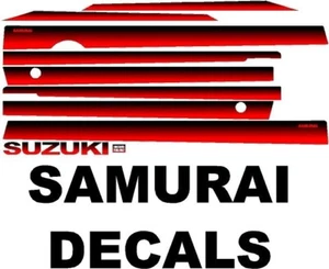SUZUKI SAMURAI DECALS LINES STICKERS CALCOMANIAS GRAFICAS DE NEGRO A ROJO - Picture 1 of 1