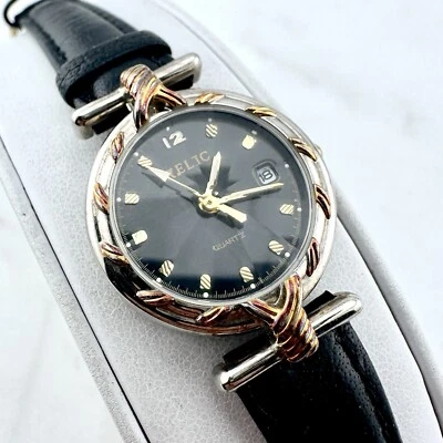 Rare Women’s Relic ZR-60061 Prism Black Leather Watch, New Battery - Image 1 of 4