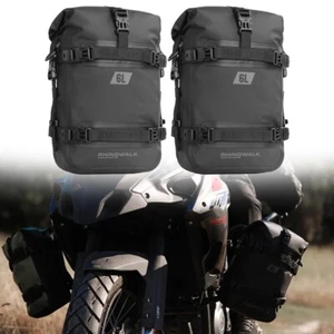 2x Motorcycle Frame Crash Bar Bag Waterproof Tank Pannier Saddlebag Luggage Bag - Picture 1 of 10