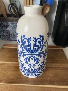 Blue Floral Vase Ashland Large Antique Style - Picture 1 of 2