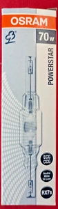 Lampada OSRAM 70w Powerstar RX7s Neutral White De Luxe HQI-TS 70 W/NDL Excellenc - Imagen 1 de 4