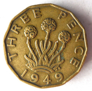 1949 GREAT BRITAIN 3 PENCE - KEY DATE VERY RARE Coin - FREE SHIP - Premium #11