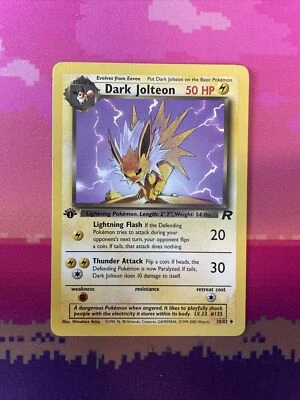 Pokemon Card Dark Jolteon Team Rocket 1st Edition Uncommon 38/82 Near Mint - Image 1 of 2