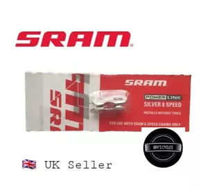 SRAM 8-Speed Chain Connector Quick-Link PowerLink MTB Road Bike - Silver 🇬🇧 - Picture 1 of 3