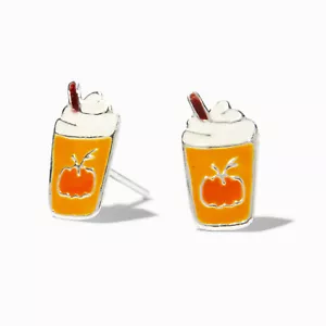 Claire's Sterling Silver Pumpkin Spice Latte Stud Earrings (G131424-1 LOC. BR3) - Picture 1 of 3
