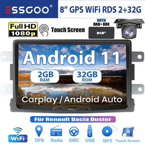 Für Renault Dacia Duster Android 11 DAB+ Carplay Autoradio GPS Kamera 2+32G - Bild 1 von 13