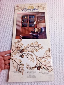 Vtg Plaid Elegant Home Colorized Laser Stencil System Oak Leaves & Acorns NEW - Picture 1 of 6