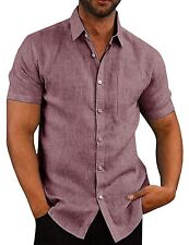 Coofandy Men'S Western Casual Shirt Button Up Basic Solid Linen Business Shirts