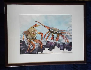 Top Geschenk: Krabben - Original Aquarell von Helga Schulze - 2000 - Bild 1 von 2