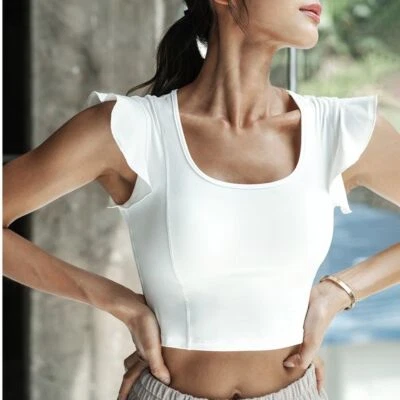 Sexy Top Recortado - Mujer Prendas para el torso Camiseta Manga Corta para Correr Gimnasio Entrenamiento Deporte Foto 1 de 4