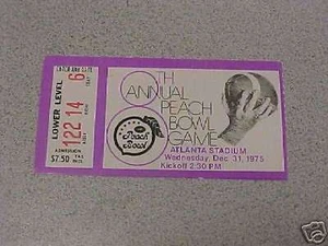 1975 PEACH BOWL TICKET W. Virginia / N. Carolina St. - Picture 1 of 1