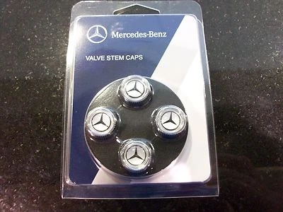 JUEGO DE 4 TAPAS DE VÁSTAGO DE VÁLVULA ORIGINALES MERCEDES BENZ CON ESTRELLA MB Foto 1 de 2